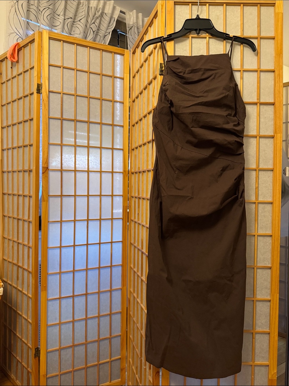 Brown Ruched  Maxi dress